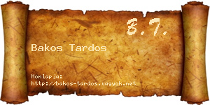 Bakos Tardos névjegykártya